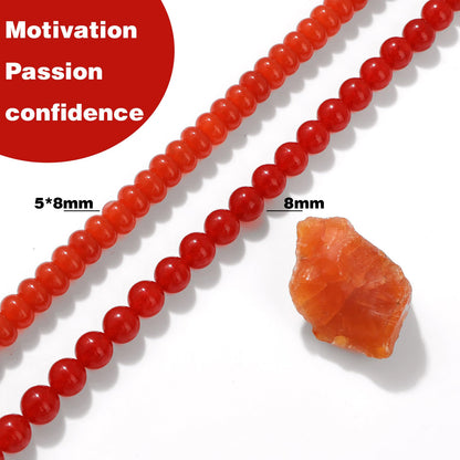 Raicegs 100pcs 5×8mm Rondelle Carnelian Beads Natural Gemstone Beads Abacus Disk Stone Loose Beads for Jewelry Making DIY Bracelets Necklace