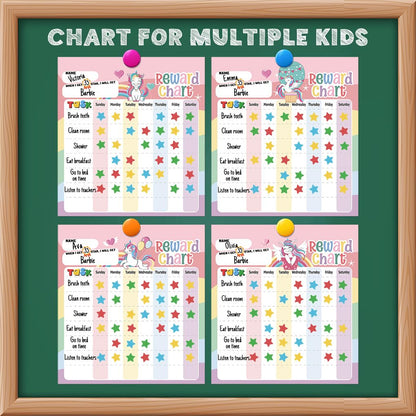 Reward Chart for Kids – Unicorn Magnetic Kids Behavior Chart, Pad with 26 Chore Charts, 1920 Star Stickers, 49 Incentive Stickers, Responsibility Chart for Kids Girls Toddlers - Kids Chore Chart