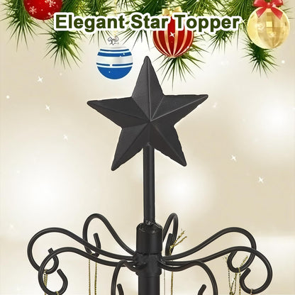 Ironlux Ornament Tree Display Stand, 30 Inch Tabletop Metal Ornament Display Tree , Black Ornaments Hanger Stand, 4 Tier Scroll Tree Rack for Easter Christmas Ornaments Displays