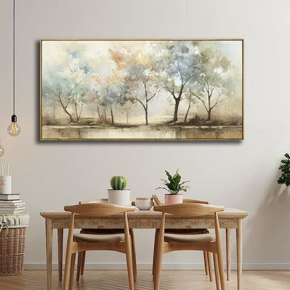 Abstract Wall Art Artwork Retro Trees Pictures Decor Canvas Painting Large Size Framed Ready to Hang Living Room Bedroom and Office Wall Decor 31x70 Inch