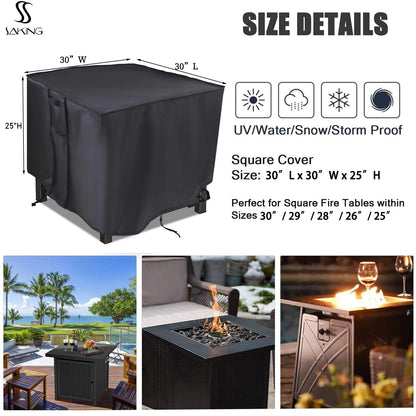 Saking Fire Pit Cover,30 inch Firepit Covers Square Gas Fireplace Fire Pit Table Cover for Propane Fire Pit- 30 X 30 X 25 inch