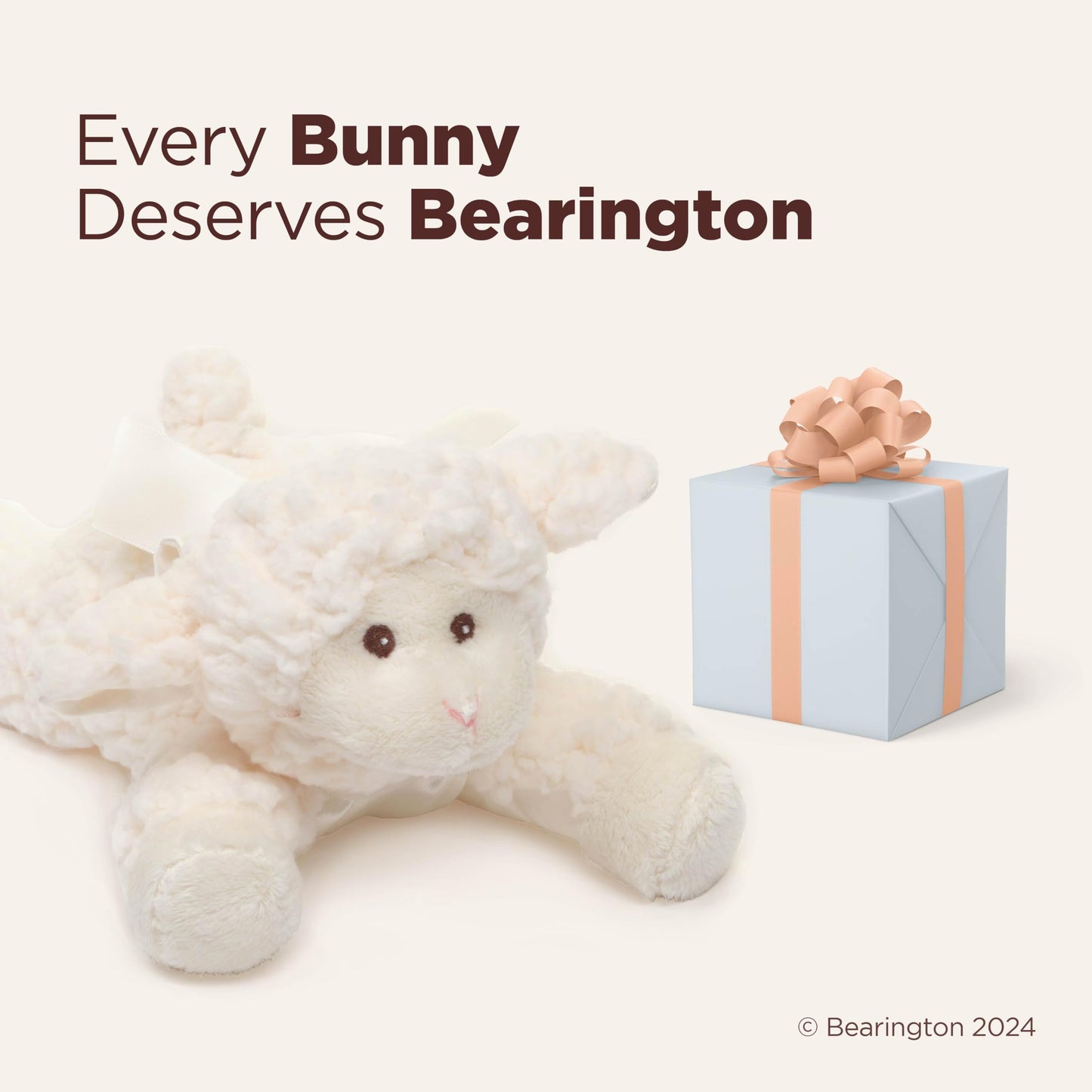 Bearington Collection Baby Baa Plush Stuffed Animal Lamb with Rattle, 8 inches - Lamb Stuffed Animal -Baby Toy