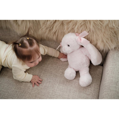 Bearington Light Pink Plush Easter Bunny Stuffed Animal - 14" Soft Cuddly Easter Rabbits with Fluffy Fur and Long Ears - Adorable Stuffed Bunnies Toy Gifts for Kids, Babies, and Holiday Celebrations