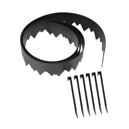 EasyFlex Pound‑In Landscape Edging with Bonus Anchoring Stakes – 20‑Foot Plastic Garden Border, 4.5 in. Straight‑Top Lawn Edging, Black