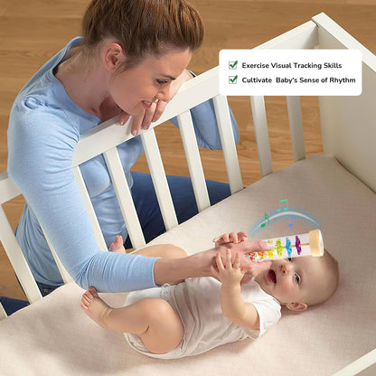 WODI Wooden Rain Stick Montessori Toys for Babies 6-12 Months,Baby Rattle Shaker Sensory Developmental Toy,Raindrops Musical Instrument Baby Musical Toys for 1 Year Old Toddler Kids