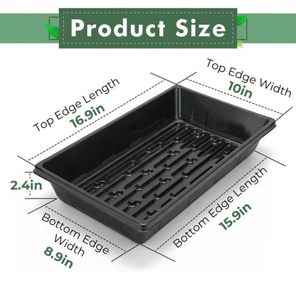 Sckee Upgraded 10 Pack Plant Growing Trays Seed Starting Tray Microgreens Growing Trays Seedling Plant Germination Starter Tray Transplant Fodder Flats, No Holes, No Leakage, Reusable (1017)