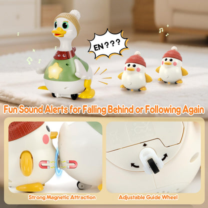 KETIEE Tummy Time Baby Toys 6-12 Months: Musical Dancing Duck Family for Babies, Little Ducks Crawling Toy Set, Interactive Duck Infant Toys for 1-2rd Boys Girls Birthday