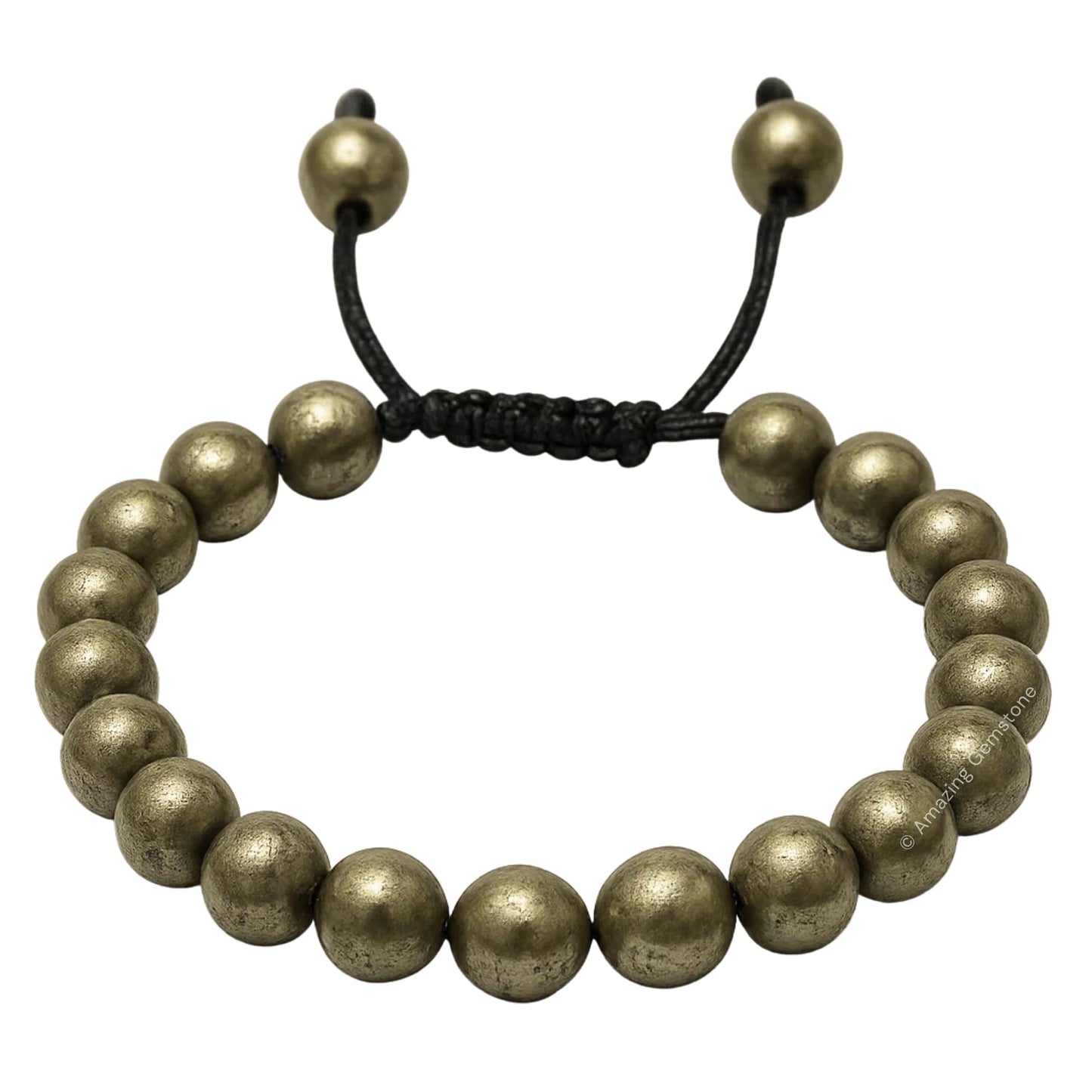Amazing Gemstone Pyrite Bracelet, Gifts For Men & Women - Protection Healing Crystal Bracelet - 8mm Gemstone Beaded Adjustable Bracelet, Pulseras Para Hombres Mujer Stocking Stuffers