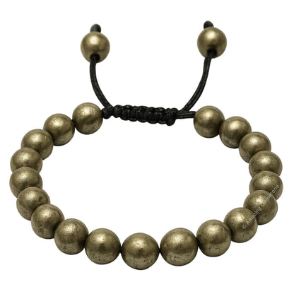 Amazing Gemstone Pyrite Bracelet, Gifts For Men & Women - Protection Healing Crystal Bracelet - 8mm Gemstone Beaded Adjustable Bracelet, Pulseras Para Hombres Mujer Stocking Stuffers