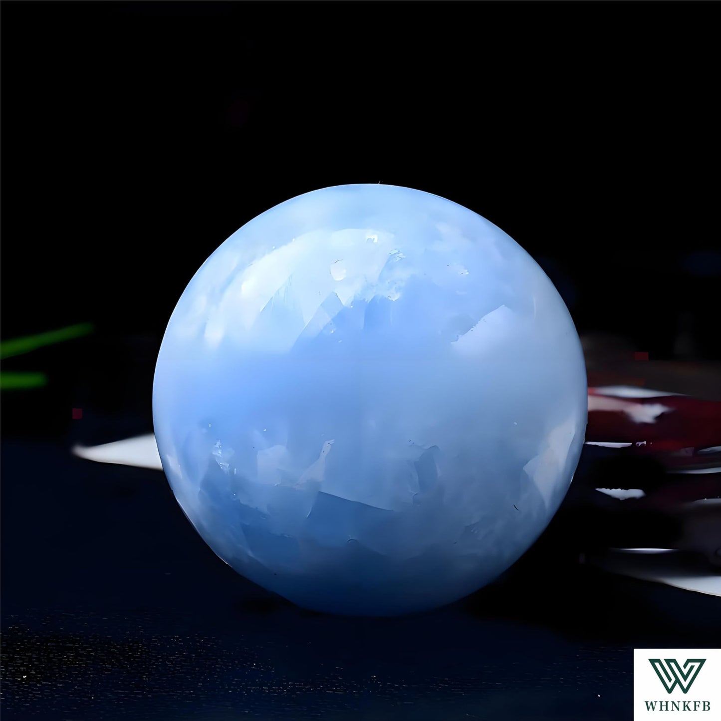 WHNKFB 6mm 100PCS Natural Blue Angelite Round Beads, Celestial Blue Loose Gemstone Beads for Jewelry Making Craft - 6mm 8mm 10mm Options with Free Elastic Cord