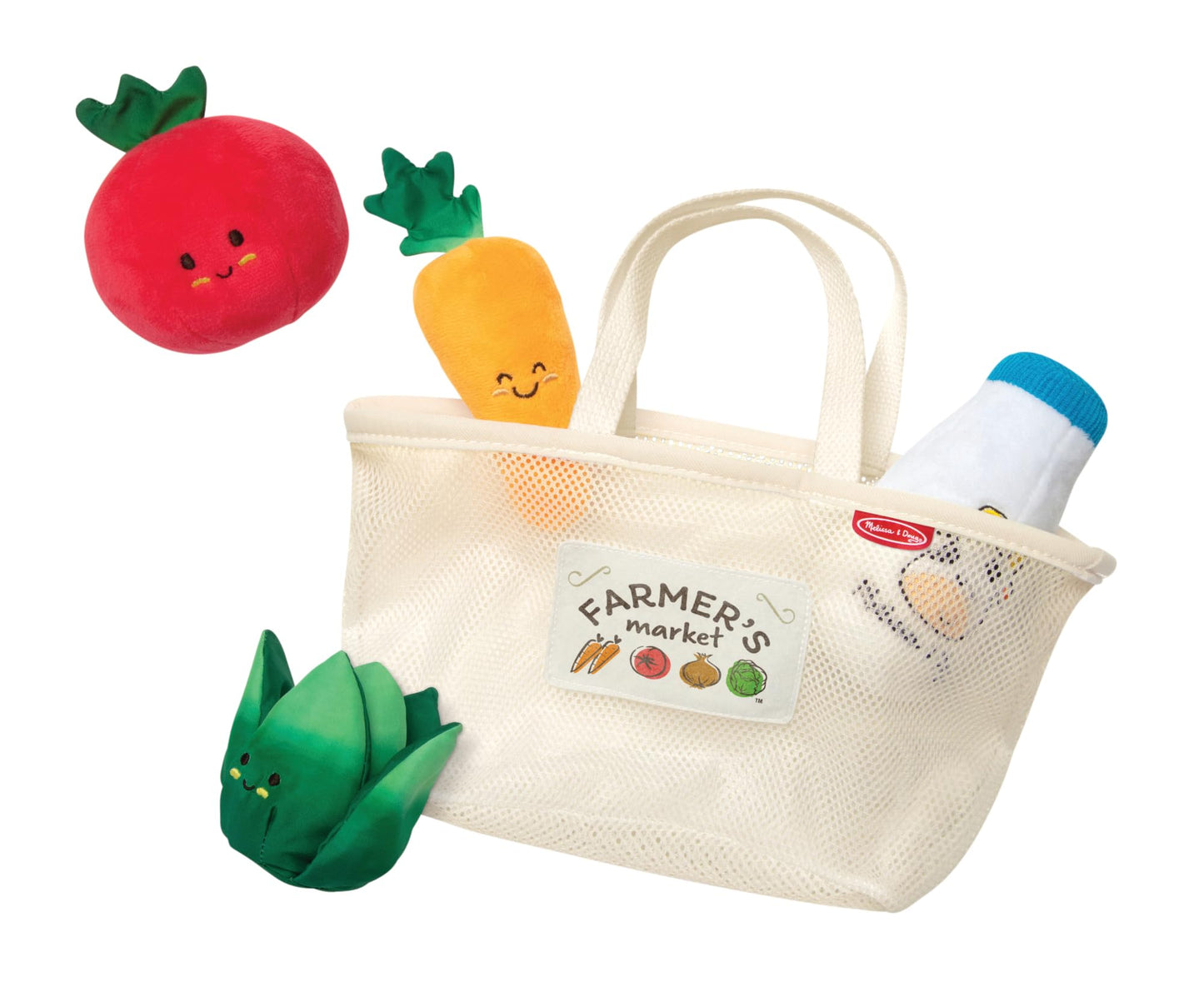 Melissa & Doug Multi-Sensory Market Basket Fill & Spill Infant Toy - Play Food Menus, Pretend Play Grocery Toys, Sorting And Stacking Toys, Multi-Sensory Toys For Infants And Toddlers Ages 1+