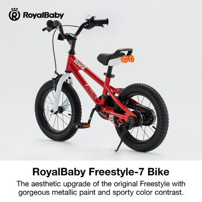RoyalBaby Freestyle-7 Toddlers Kids Bike 12 Inch Wheel Dual Handbrakes Bicycle Beginners Boys Girls Ages 3-4 Years, Red