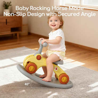 7 in 1 Baby Push Walkers Gym Play Mat for Baby Boys Girls 6-12 Months,Activity Center Rocking Toy Balance Bike Board for Toddlers 1-3,Sit to Stand Walker,Early Learning Push Toys Gifts for Infant
