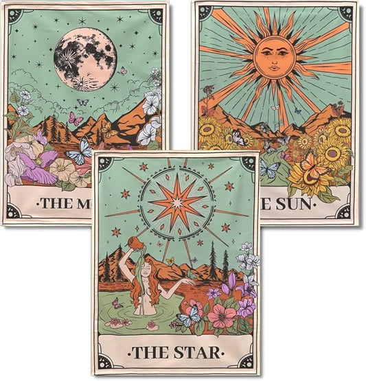 WUDWL Square Diamond Painting Kits Square Drill Diamond Painting,Square Diamond Art,3 Pack Sun Moon and Stars DIY Gem Art Kits for Adults and Crafts for Gifts and Home Wall Decor 12x16inch