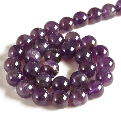100pcs 8mm Amethyst Beads Natural Gemstone Beads Round Loose Beads for Jewelry Making