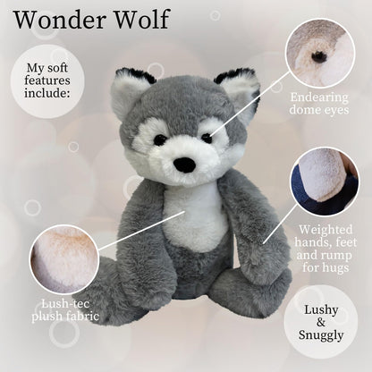 World's Softest Plush Stuffed Animal for Baby, Toddler, Kids, Adults - Adorable Toy Made from Kid-Friendly, Quality Materials - Lushee Wonder Wolf, 16"