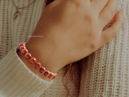 Amazing Gemstone Red Jasper Bracelet for Women - Chakra Mens Bracelet Protection Crystals and Healing Stones - Blessing Bracelet Spiritual Meditation Gift Christmas Stocking