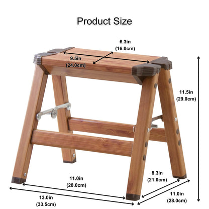 AZUMAYA PC-401 Folding Step 11.5" Inches Height Aluminum Frame Material, W13.0 x D11.0 x H11.5, Wooden Pattern Printed Surface Finish