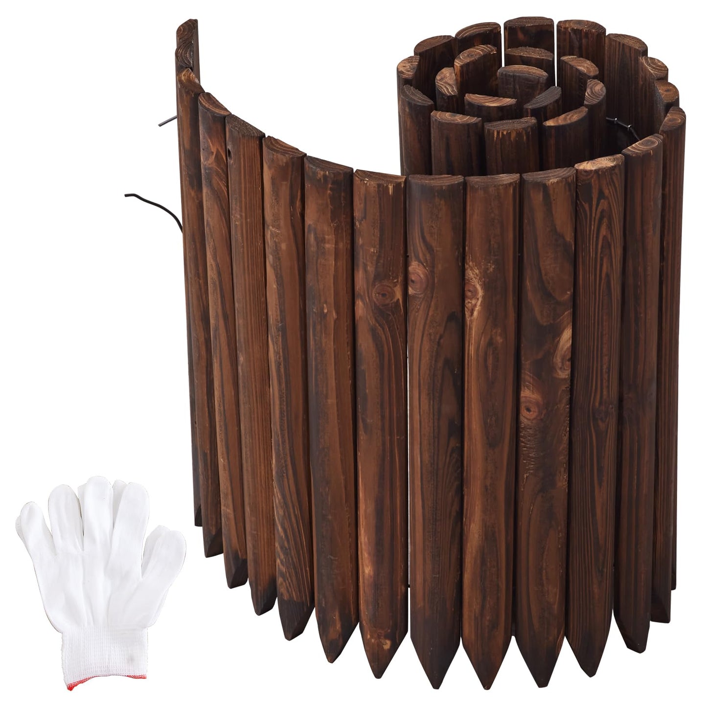 Garden Border Edging Landscape Edging Border Garden Edging Wooden Landscape Edging Wood Fence Decorative Garden Edging Lawn Edging Fence Flexible Garden Edging-15.7" H x 47.2" L (1PACK)