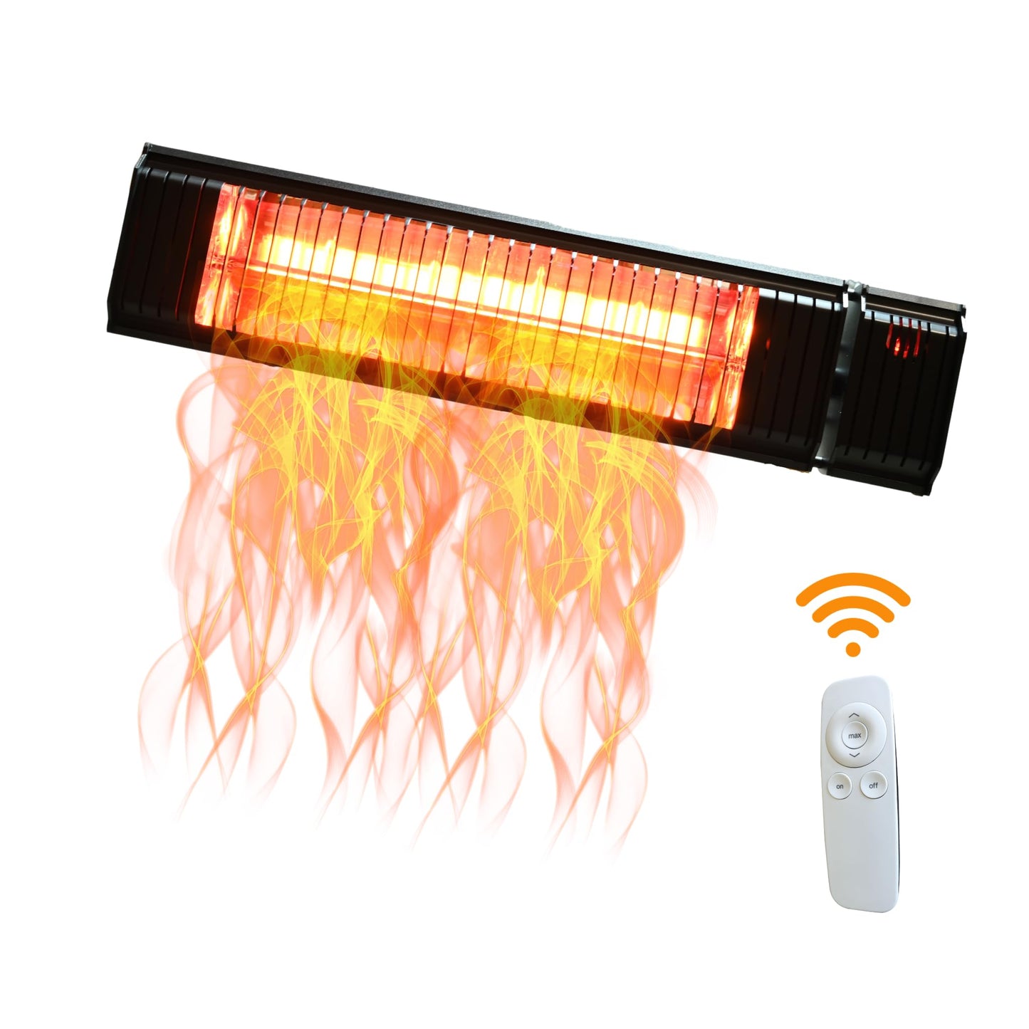 SunWave 1500 Watt Electric Infrared Patio Heater, Wall Mounted Patio Heater, Outdoor/Indoor Infrared Heater With 5 Heat Settings Wireless Remote