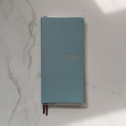 Undated Weekly Planner Notebook Pocket Organizer Appointment Book Journal Notebook A6 Week Plan Notepad (Sky blue with cover)