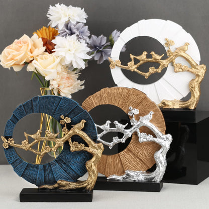 DOVDOV Gold Bird Statue Decor, Gold and White Home Decor, Bird Sculpture Home Decor for Bookshelf Office Shelf on Coffee Table TV Cabinet entryway entryway Decor.