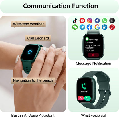 Smart Watch (Answer/Make Call) for iPhone&Android, 1.83" Smartwatches with Sleep Monitor Heart Rate Activity Tracking, IP68 Waterproof, Fitness Tracker 100+Sport, Reloj Inteligente 30 Day+Battery Life
