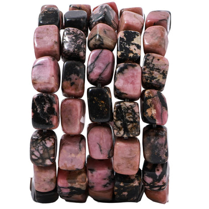 Natural Large Rhodochrosite Cube Stone Beads 8x11mm 38cm/str Loose Semi Gemstone Stone Square Beads for Making Bracelets Necklace
