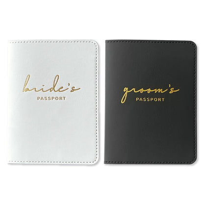 GroomBrideGifts Bride and Groom Passport Holder - Engagement Gifts for Couples | Wedding Travel Essentials for Couples | Honeymoon Gifts for Newlyweds