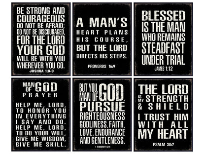 Christian Wall Art - Religious Wall Decor- Christian Gifts for Men - Motivational Quotes Scripture - Man cave Decor - Positive Quotes Wall Art - Inspirational Office Décor Print