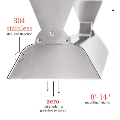 Infratech WD-6024 SS Stainless Steel Fixture Dual Element Electric Patio Heater 6000 Watt 240 Volt 61.25" Long