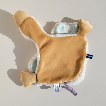 Veronea Helga The Goose, Pacifier Holder, Security Blanket Lovey, Infant Stuffed Toy, 9.8 Inches (Pack of 1) (Cannoli Cream)