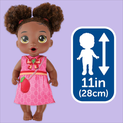 Baby Alive Bubbly Tea Party Berry Boo Doll with Teapot Accessories, Black Hair, 11 Inches, Toys for 3 Year Old Girls and Boys & Up