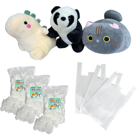 3-Pack 8" Make Your Own Stuffed Animal Kit - No Sew Crafts for Kids - DIY Children Dinosaur Pillow - Unstuffed Plush Animals Kit (Traditional)