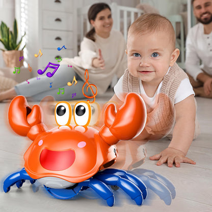 Beby Buty Crawling Crab Baby Toy, Infant Tummy Time Walking Dancing Moving Crab Toys for Babies, Toddler Birthday Gifts