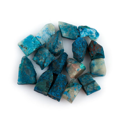 CRYSTALIS 100cts Natural Chrysocolla Raw Crystals, Loose Gemstone Wholesale Bulk Rough Jewelry Making Supply, Chakra And Healing Stones, Wire Wrapping, DIY, Tumbling, Gem Collection, 10+ pcs