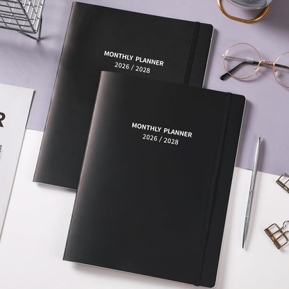 2026-2028 Monthly Planner/Calendar - 2 Year Calendar 2026-2028, Jul. 2026 - Jun. 2028, 9'' × 11'', 24 Months Planner with Embossed Cover, Inner Pocket, Premium Paper, Elastic Closure