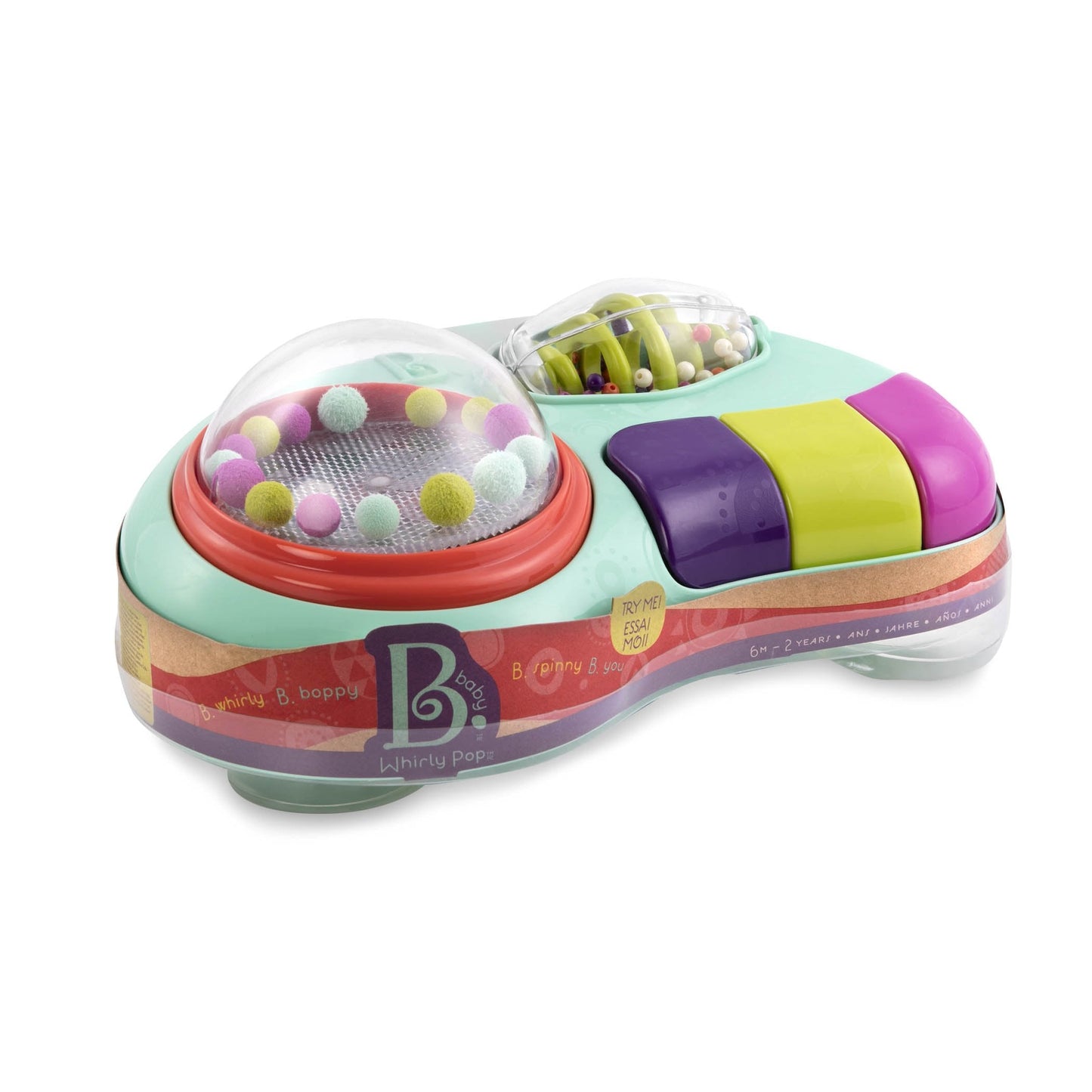 B. toys – Baby Activity Station – High Chair Suction Cup Toy with Music & Lights – Sensory Activity Center – Developmental Toys for Babies, Infants – whirly pop – 6+ Months