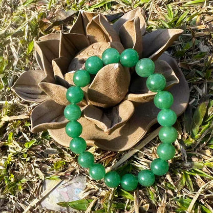 10mm Green Aventurine Bracelet for Women Men | Natural Luck Prosperity Stone Beads - Handmade Heart Chakra Crystal Jewelry for Abundance Meditation | Beading Tool Kit - Fits for 7-8" Large Wrist