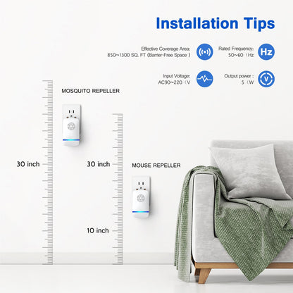 FTOTL 2026 Upgrade Ultrasonic Pest Repeller 6 Pack, Plug-in Indoor Pest Control for Mice, Roaches, Spiders & Other Common Household Pests, Safe for Children & Pets