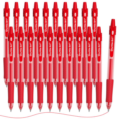 Shuttle Art Red Gel Pens, 20 Pack Retractable 0.7mm Medium Point Rollerball Red Ink Pens Smooth Writing with Comfortable Grip for Writing Journaling Taking Notes Office School Home