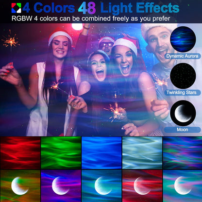 Cadrim Star Projector with Bluetooth Speaker Remote, Galaxy Projector Northern Lights Aurora Projector with Moon Star, Night Light Projector for Bedroom, Home Theater, Kids Adults Game, Room Parties