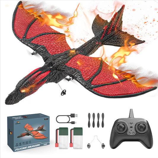 DEERC RC Dragon Plane for Kids Remote Control Airplane Toy, 2CH 6-axis Easy to Fly Foam Aircraft for Boys Beginner 8-12, Glider Stabilizer RTF Stunt Jet