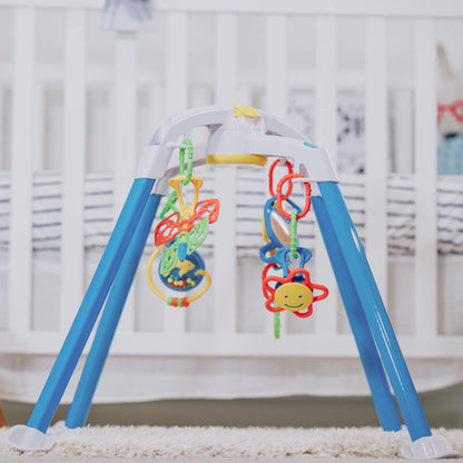 Nurture Smart - Baby Play Gym - Interactive Infant Play Gym, Safely Fit in Crib - With Cause and Effect Hanging Toys that Stimulate Brain & Muscle Development - Developmental Toy