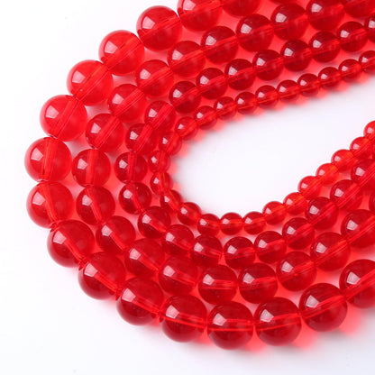 96PCS 8mm Garnet Red Glass Crystal Beads for Jewelry Making Crystal Energy Healing Power Stone Beads 2 Strand 32" DIY Bracelet Necklace Accessories
