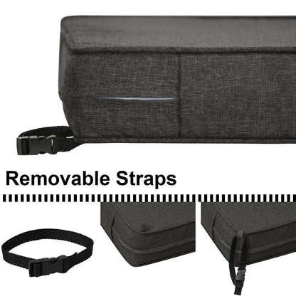 Outdoor Loveseat Cushion Set 44'' x 24'', Outdoor Cushions for Patio Furniture with Fastness Cover, Water Repellent Outdoor Seat Cushion and Couch Back Cushions for Bench, and Swing (Solid Dark Grey)