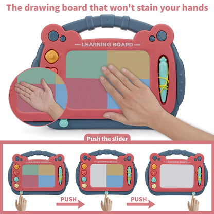 HCFJEH Magnetic Drawing Board for Toddlers 3, Color Erasable Doodle Writing Pad, Learning Painting Sketch Pad, Best Birthday Easter Christmas Halloween Kids Toy Gifts for Boys and Girls(Blue)