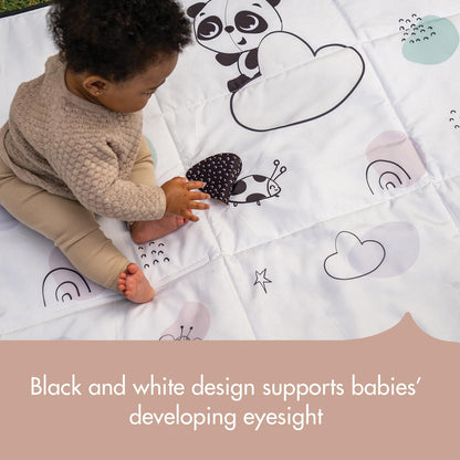Tiny Love Black & White Décor Collection XL Outdoor Mat, Black & White