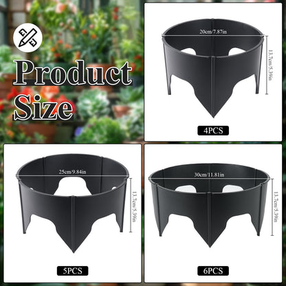 Planting Grow Rings, 30 Pcs Garden Border Segments for 8/10/12 Inch Plant Rings, Water Retention Root Watering, Seedling Protection for Raised Bed Vegetable Gardens, Easy Assembly (Black)