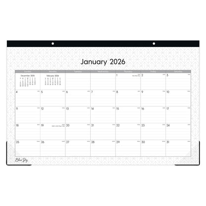 Blue Sky 2026 Monthly Desk Pad Calendar, January 2026 - December 2026, 11" x 17", Trim Tape Binding, Two-Hole Punched, Ruled Daily Blocks, for Office and Classroom, Enterprise